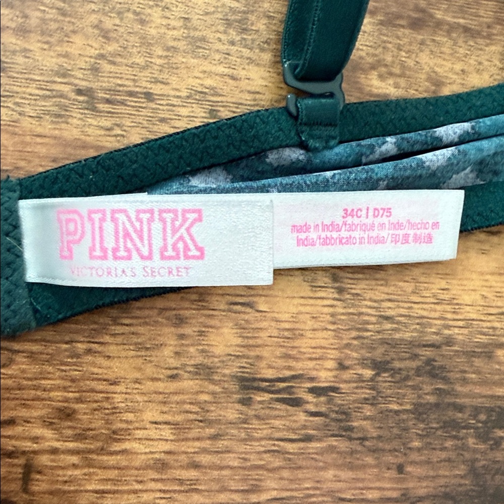 Victoria's Secret Black and Teal Checkered Bra - Picture 4 of 5